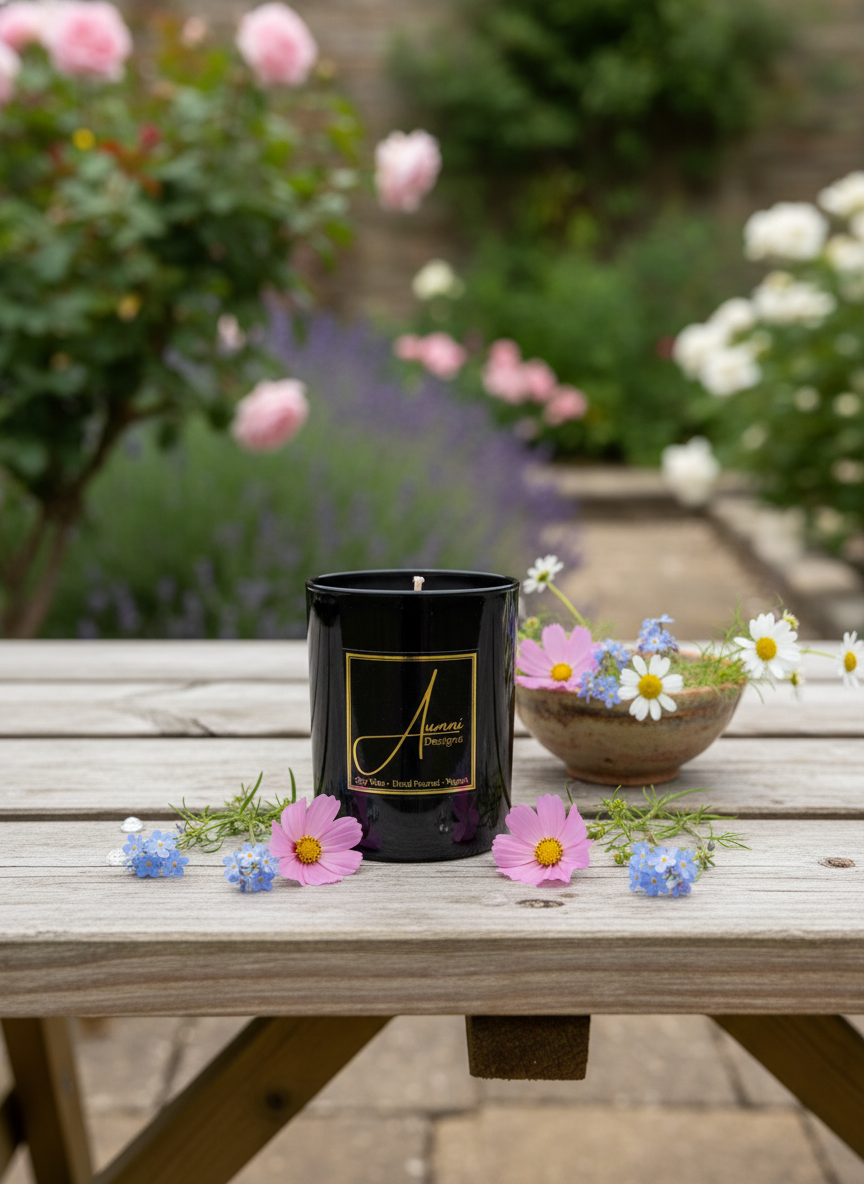 Aumni Black Candle Country Garden