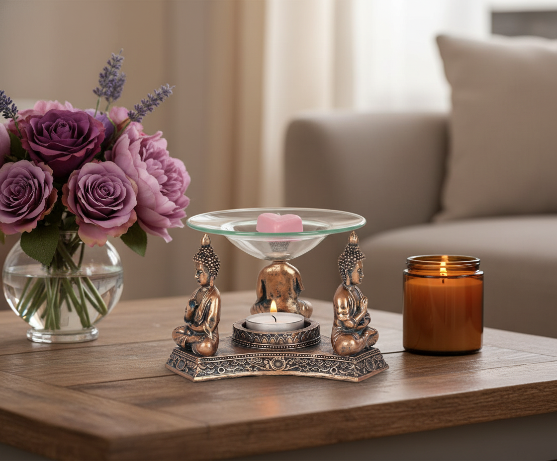 Bronze Buddha Wax Melt Burner Table