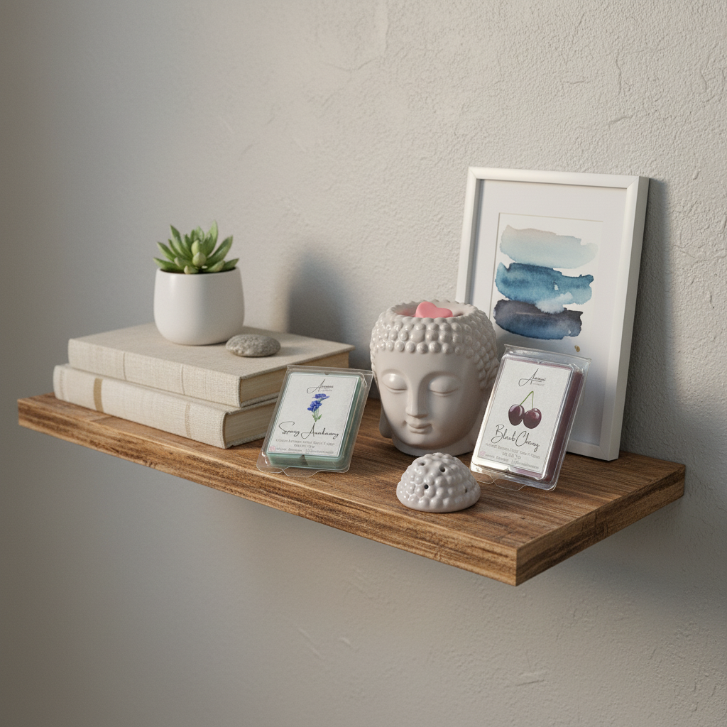 Buddha Head Burner on Shelf with Melts