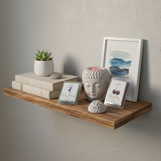 Buddha Head Burner on Shelf with Melts