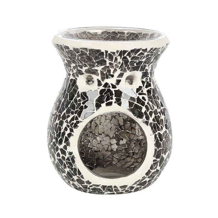 Mosaic-patterned ceramic oil burner on a white background