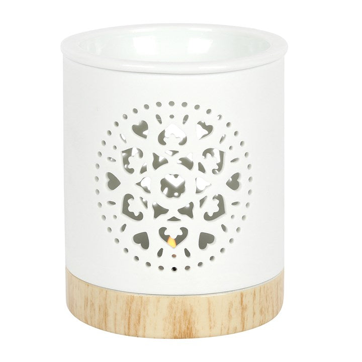 White Mandala Cut Out Wax Burner